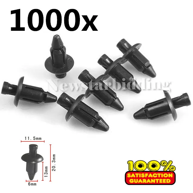 

1000pcs New ATV Fairing Fender Clips 6mm Hole Rivet Fits For Suzuki Hayabusa GSXR 1300 1000 750 600