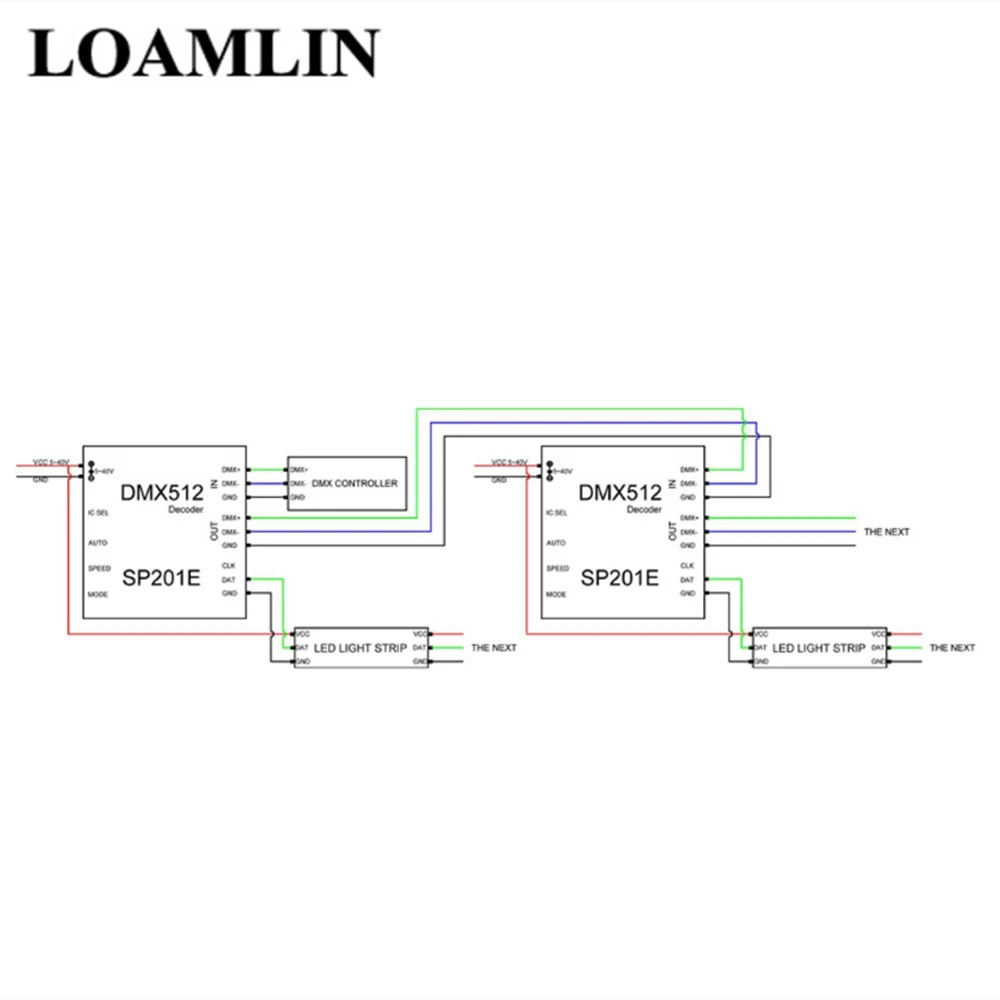 Контроллер декодера SP201E DMX512 фотографический выход WS2812B UCS1903 TM1804|Контролеры RGB| |