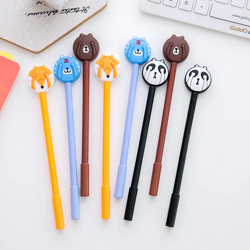 1 шт. новинка пластиковая гелевая ручка в виде мультяшных животных тигра панды