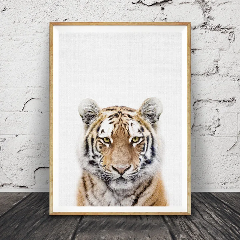 

Tiger Print Nursery Animal Wall Art Baby Boys Room Decor Large Posters and Prints Kids Playroom Wall Painting Gift for Children