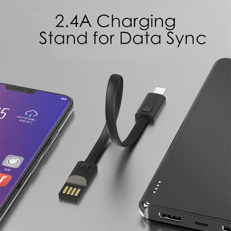 

Keychain USB Cable Portable Micro USB Type C Cable for Huawei Xiaomi Redmi Samsung Oneplus USB Cable