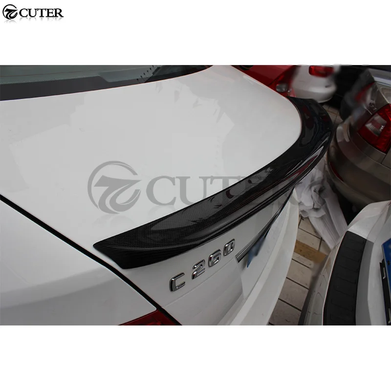 W204 V стиль углеродное волокно задние крылья багажник спойлер для Mercedes Benz C200 C300 08