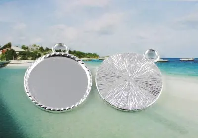 50 шт. посеребренные настройки кабошона 30 мм Подвесные лотки на клеевой основе