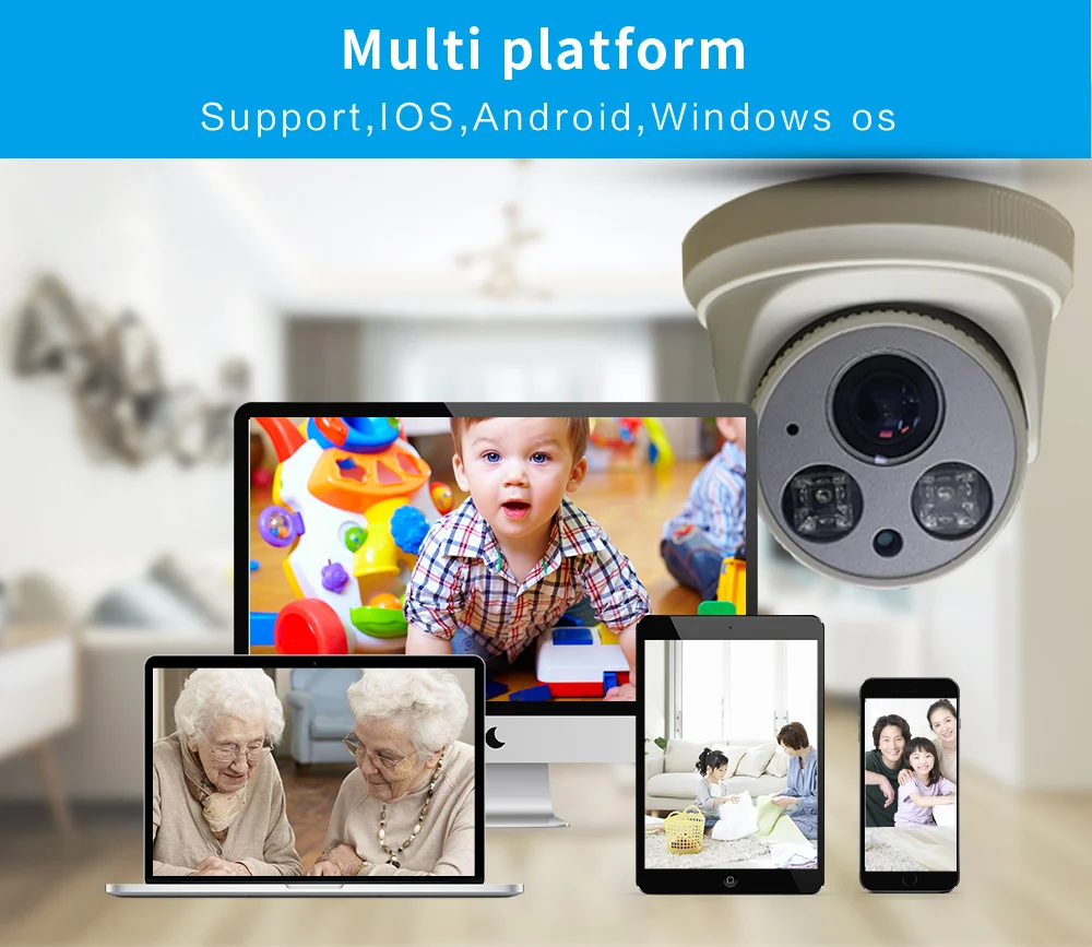 Домашний Wifi IP монитор безопасности 1080P 960P 720P CMOS купол 1,8 мм широкоугольный CamHi приложение Onvif аудио запись CCTV IP камера безопасности