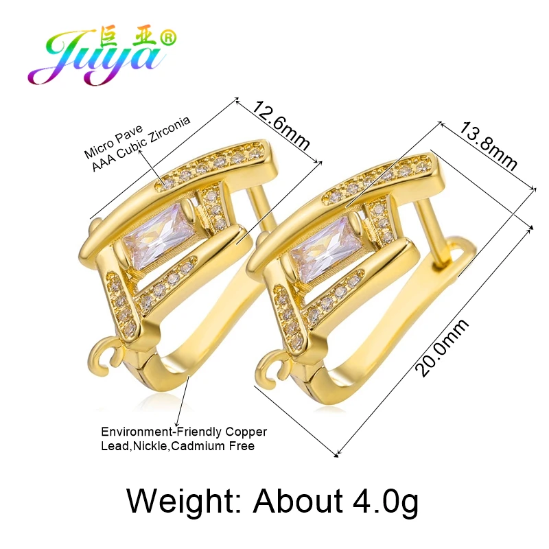 Juya, ручная работа, креативные Золотые/серебряные серьги, крючки, Застежка ручной работы, базовые серьги, застежки для женщин, модные серьги, сделай сам