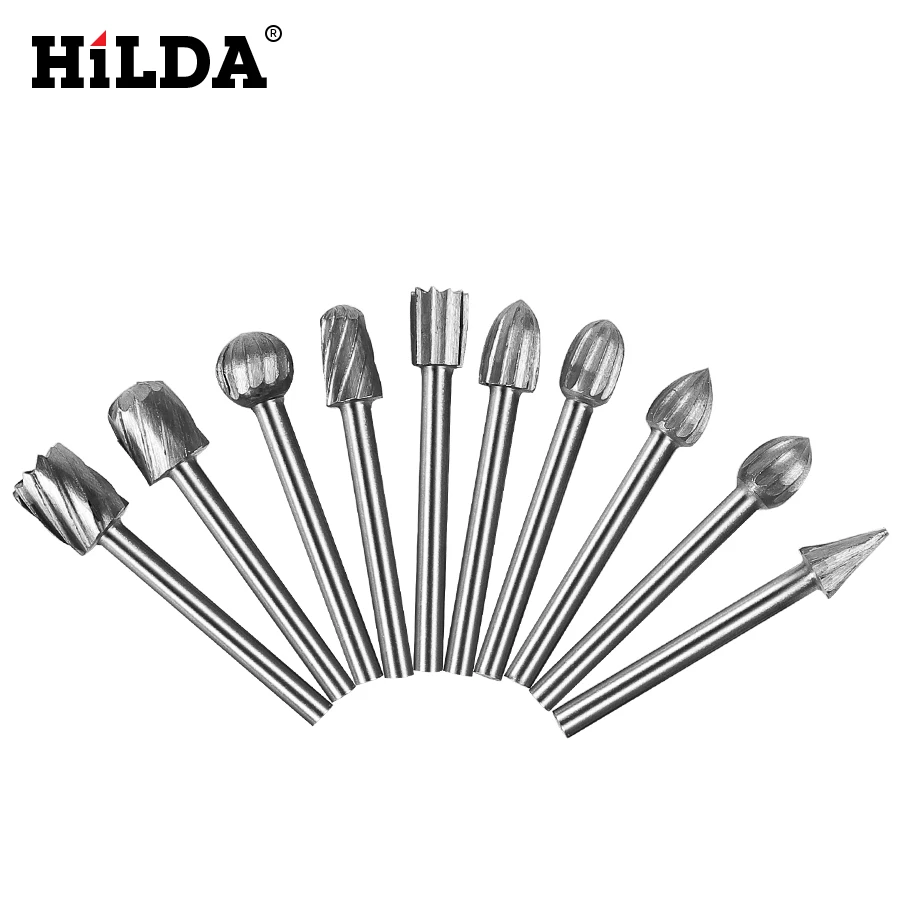 HILDA 20 шт HSS Dremel, титановый фрезерный нож для дерева, фрезы для резьбы по дереву, резные резцы, аксессуары