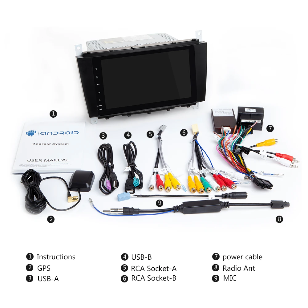 Eunavi 9 &quot2 Din Android 8 0 автомобильный стерео радио GPS для Mercedes Benz C Class W203 S203 C180 C200