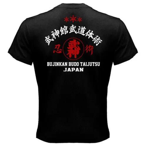 Новинка, Япония, ниндзя, Bujinkan Ninjutsu Budo Taijutsu Kanji, логотип, символ, футболка, модная черная хлопковая Повседневная футболка с короткими рукавами