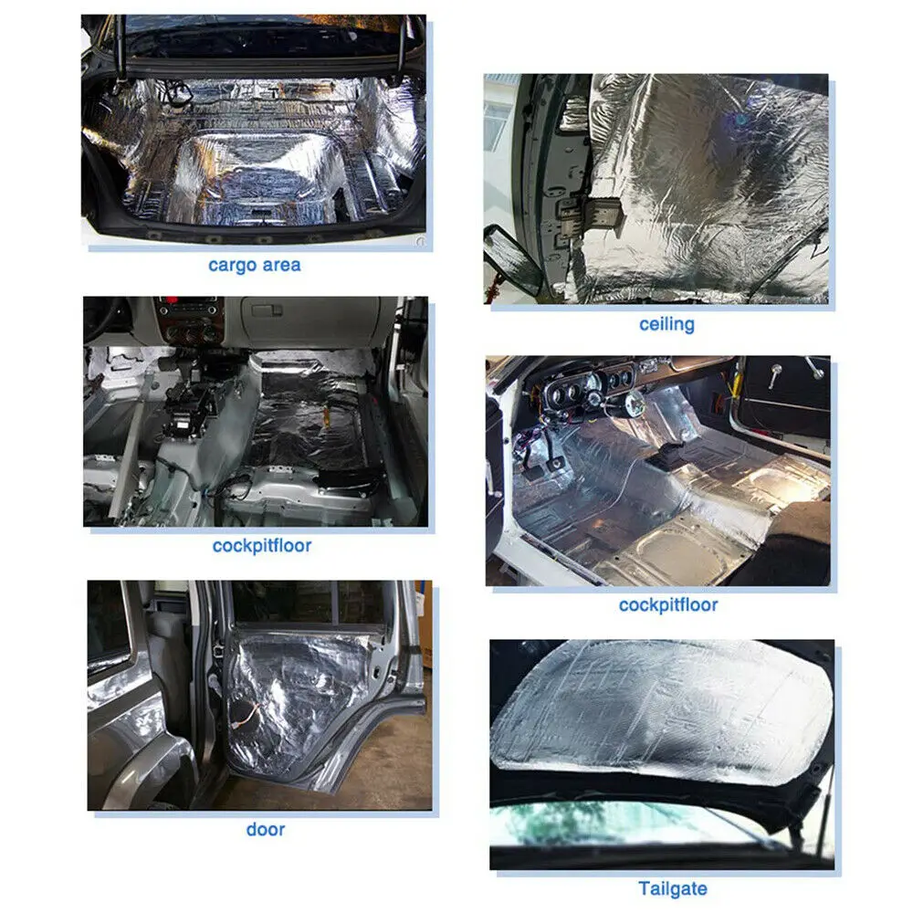 1 PCS 40" X 40"/60" Auto Car Thermal Heat Shield Sound Proof Insulation Deadening Anti Noise Deadener Self-Adhesive |