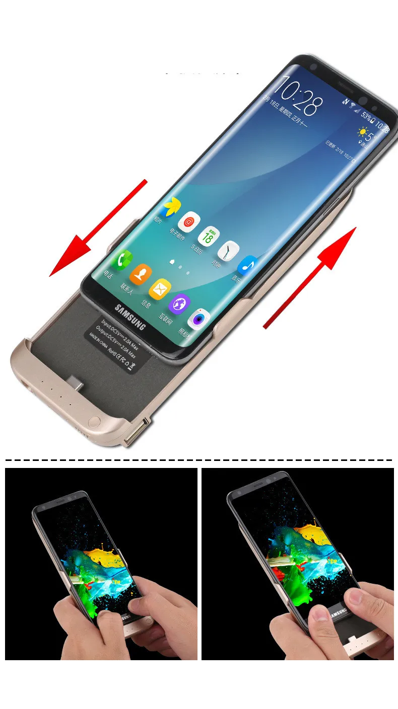 6500 мАч запасной внешний аккумулятор чехол для samsung Galaxy S8 Plus внешний зарядный чехол S8 зарядное устройство Подставка задняя крышка