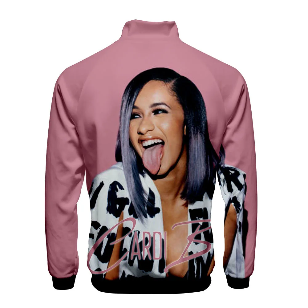 Rapper Cardib Cardi B женские/мужские худи толстовки 3D чехол с принтами воротником на молнии куртка повседневная тонкая спортивная одежда с капюшоном уличная