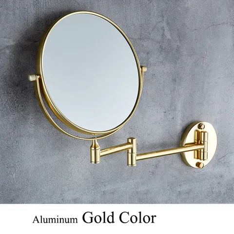 Бесплатная доставка Золото Цвет латунь 8 "круглое увеличительное зеркало Двухстороннее 3x до 1x оформление ванной комнаты зеркало настенное крепление 3D71921