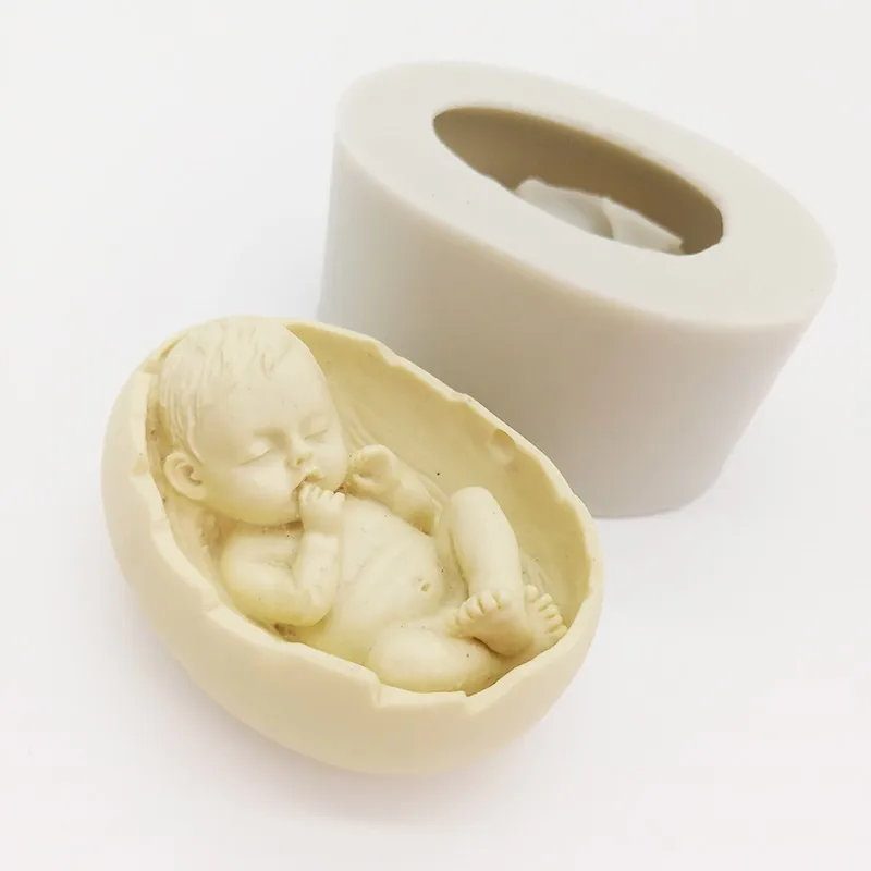 

Minsunbak 3D силиконовая форма для сна ребенка, детская шоколадная форма для свадебного торта, инструмент для украшения лежа в яичной скорлупе