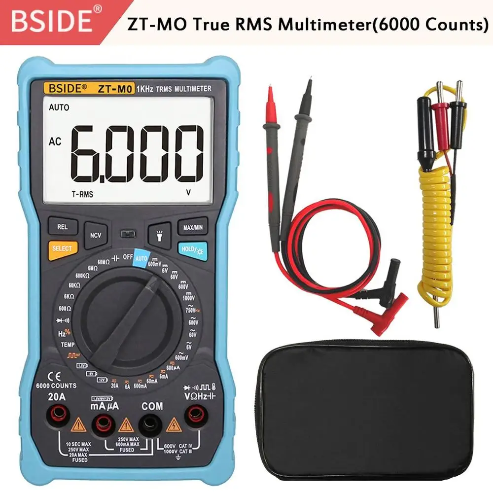 ZT-M0 BSIDE ZT102 Ture RMS цифровой мультиметр AC/DC Напряжение Ток температура Ом Частота Диод Сопротивление Емкость Тестер - Цвет: ZT-M0