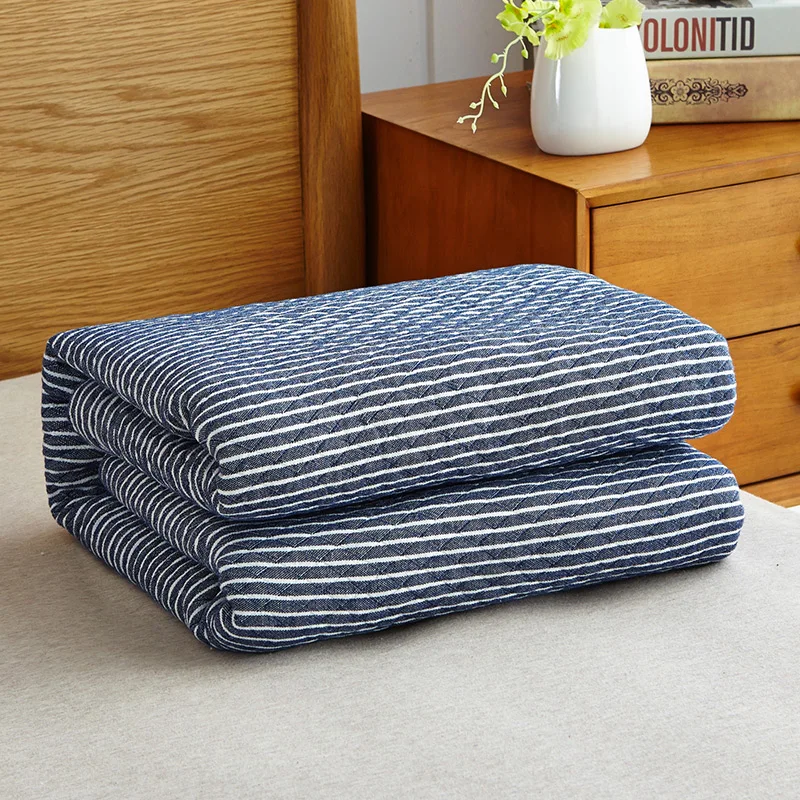 2020 моющее газовое хлопковое однотонное Полосатое одеяло на кровать диван