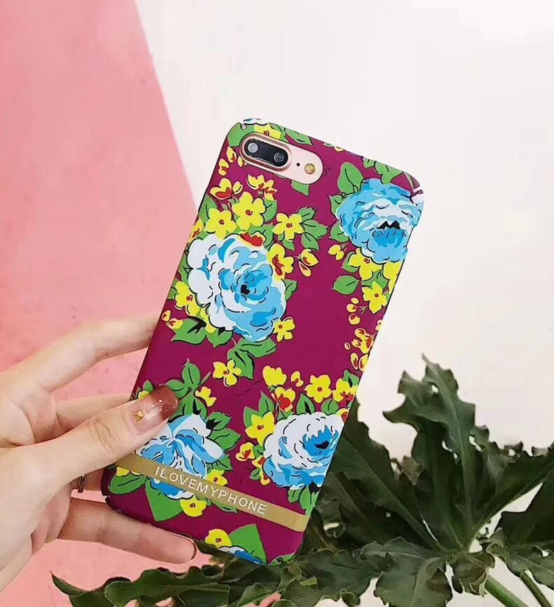Yhcsz Ретро цветок золотой край письма Жесткий ПК телефон чехол для iPhone 6 6S 7 8 Plus x |