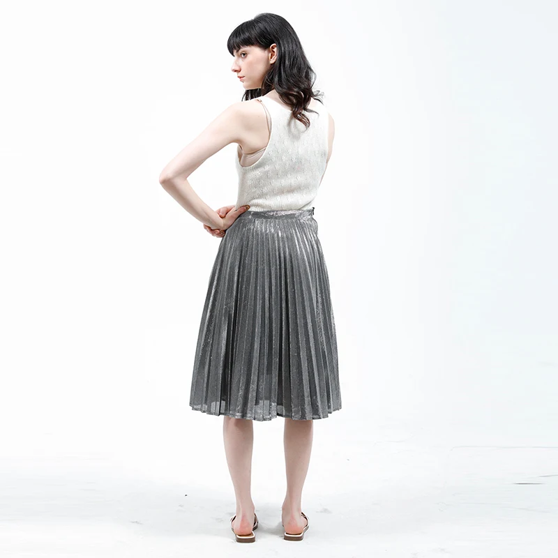Heydress весенне летняя новая плиссированная юбка металлического цвета Женская