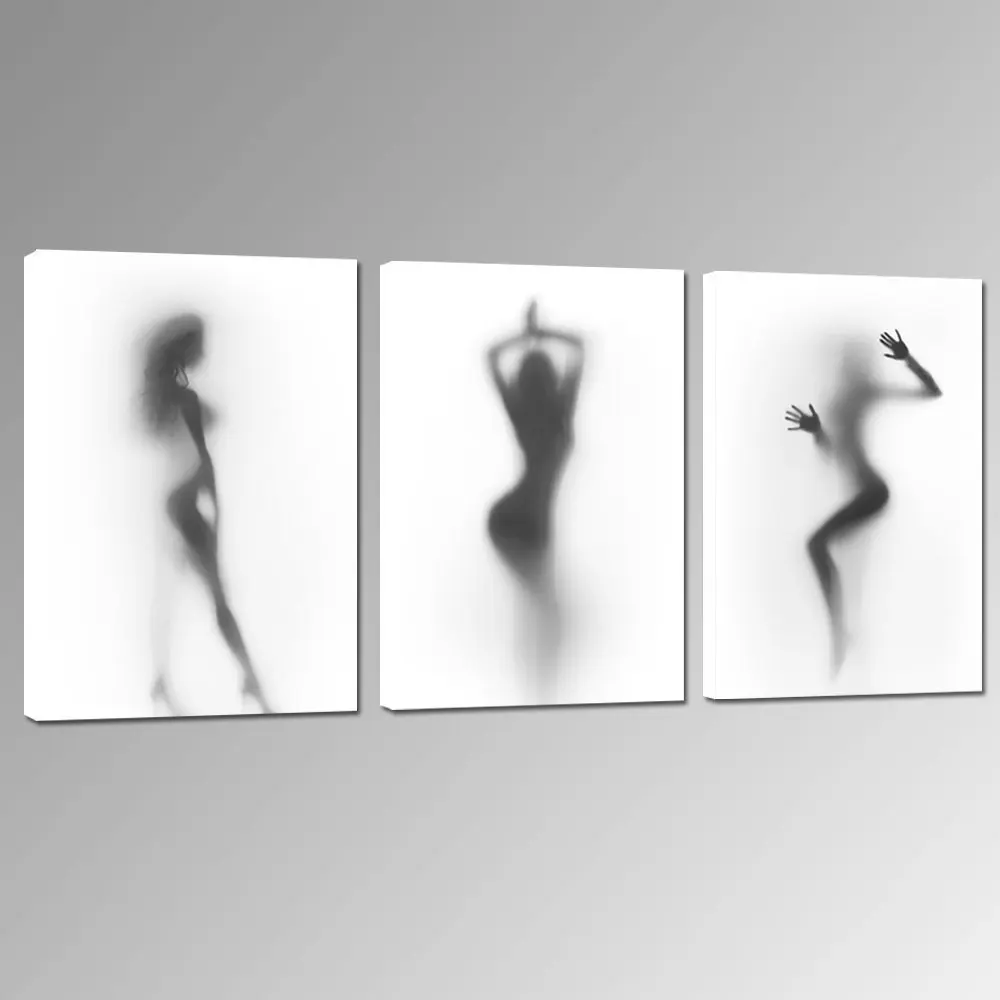 Новое поступление Триптих HD настенные плакаты и печать Обнаженная девушка в душе