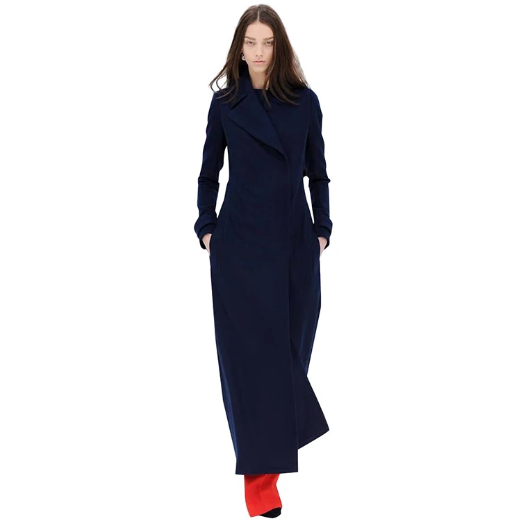 

Fashion Ultra Long Women Winter Woolen Jacket, Plus Size S-XXL Ladies Extra Long Jacket