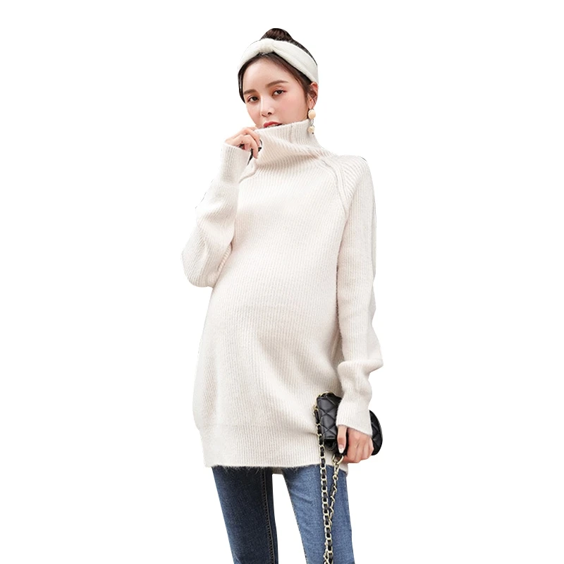 Hot Sale Pregnancy Thick Warm Sweater Pregnant High Elasticity Soft Pullovers Maternity Autumn Winter Knitted | Мать и ребенок