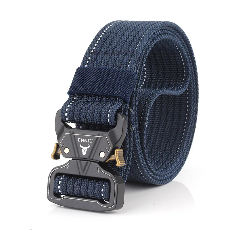 Blue White Belt 12 цветов нейлоновый ремень армейский тактический ремень мужские военные боевые ремни сбивающие аварийный пояс для выживания тактическое снаряжение Прямая поставка - Цвет: Blue White Belt