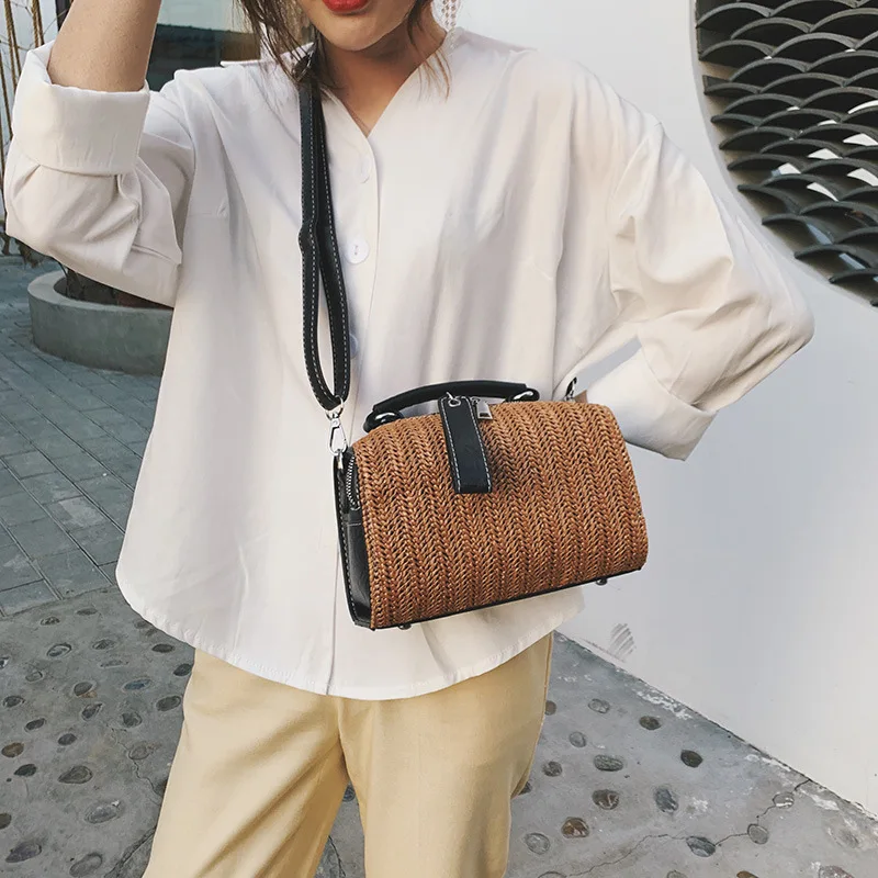 2019 высокое качество соломенные сумки через плечо для женщин Роскошные женские