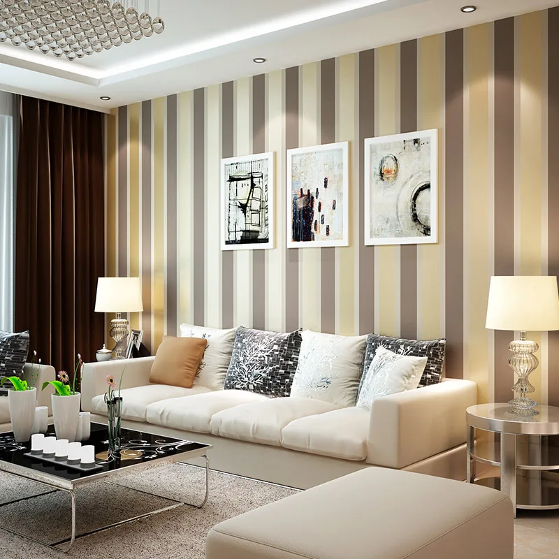 

beibehang minimalist, vertical striped wallpaper living room bedroom wallpaper Non-woven wallpaper plain solid color fine lines