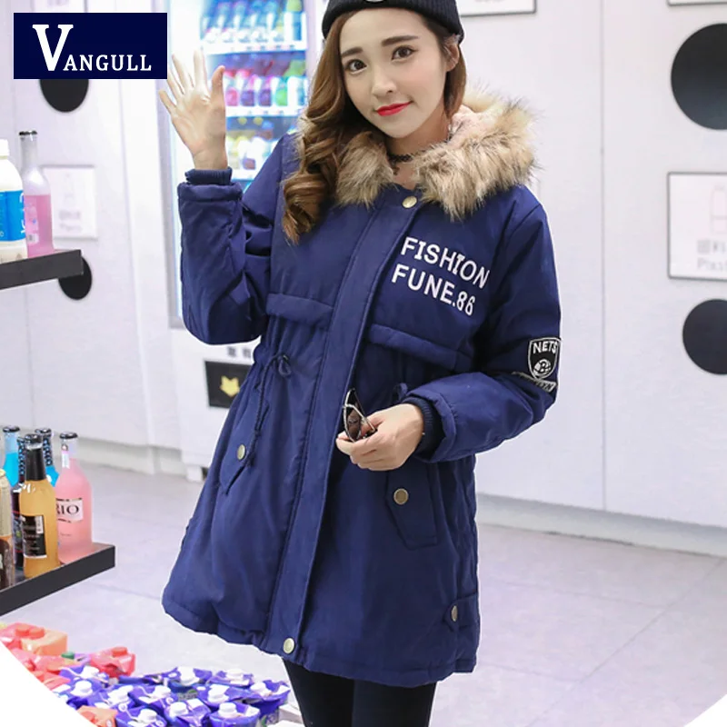 2017 Армейский зеленый холодной зимнее пальто женские длинные большой енот Меха