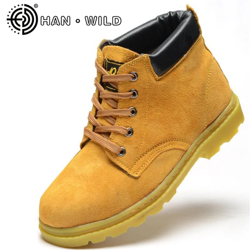 Ботинки мужские рабочие со стальным носком защита от проколов и ударов кожаные