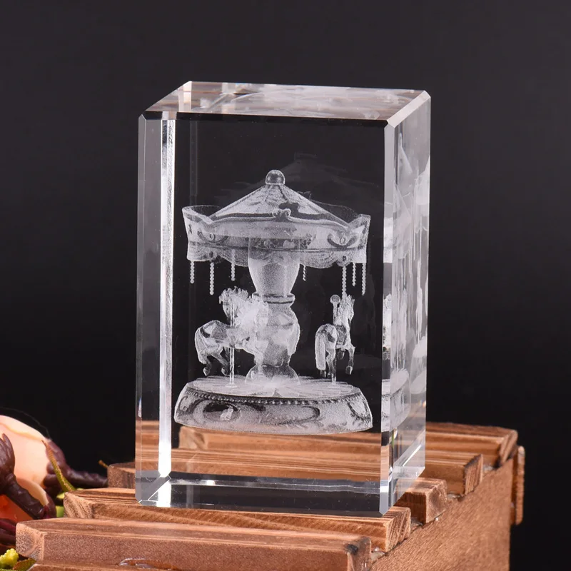 Подарок на день рождения Кристальный гравировальный подарок карусель украшение