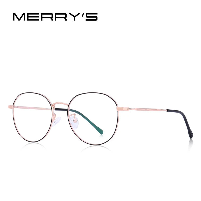 MERRYS дизайн женские модные трендовые очки оправа Дамские очки близорукость по рецепту оптические очки S2043 - Цвет оправы: C05 Gold Black