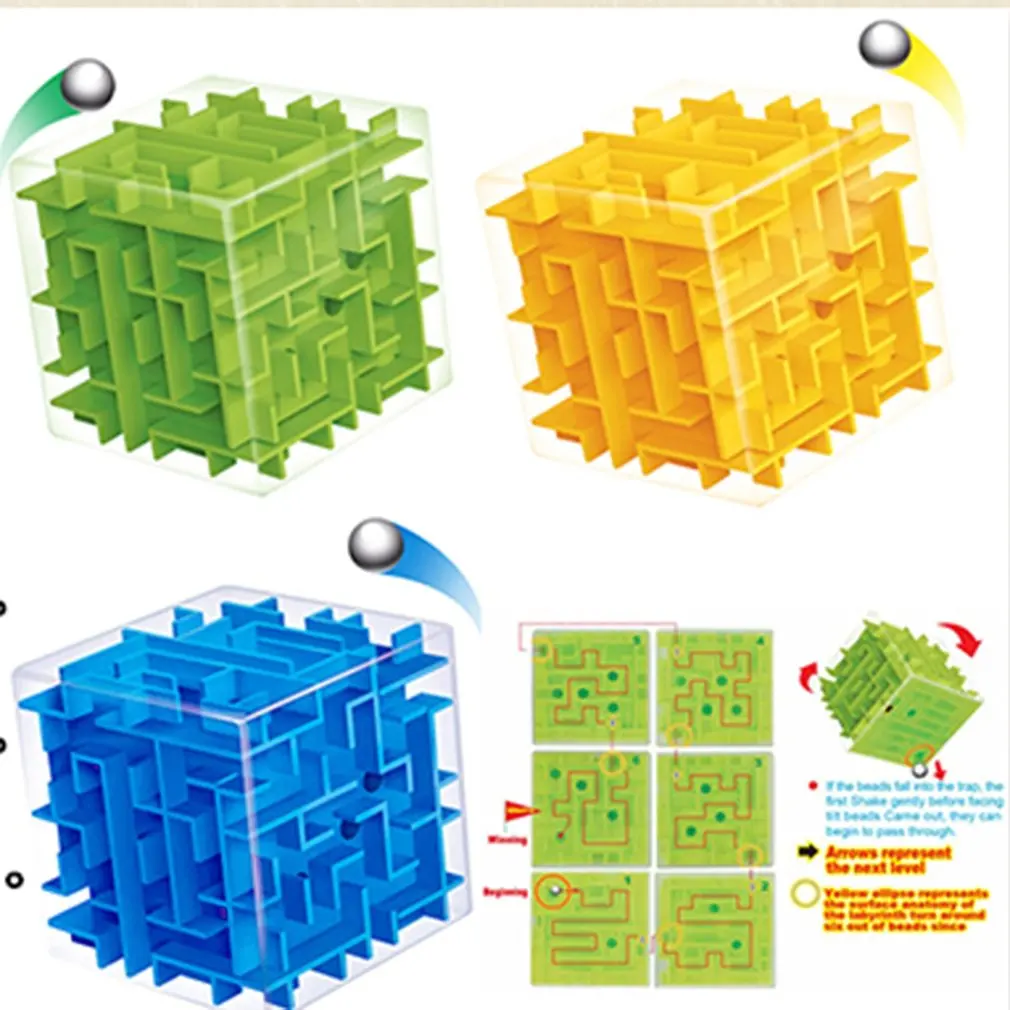 Прозрачный 3D пазл волшебный лабиринт шар Интеллектуальный мраморный игра IQ