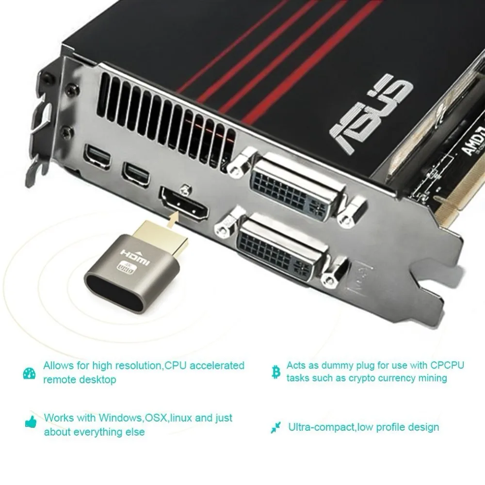 Высокое качество Новый HDMI виртуальный Дисплей адаптер 1 4 DDC EDID заглушка
