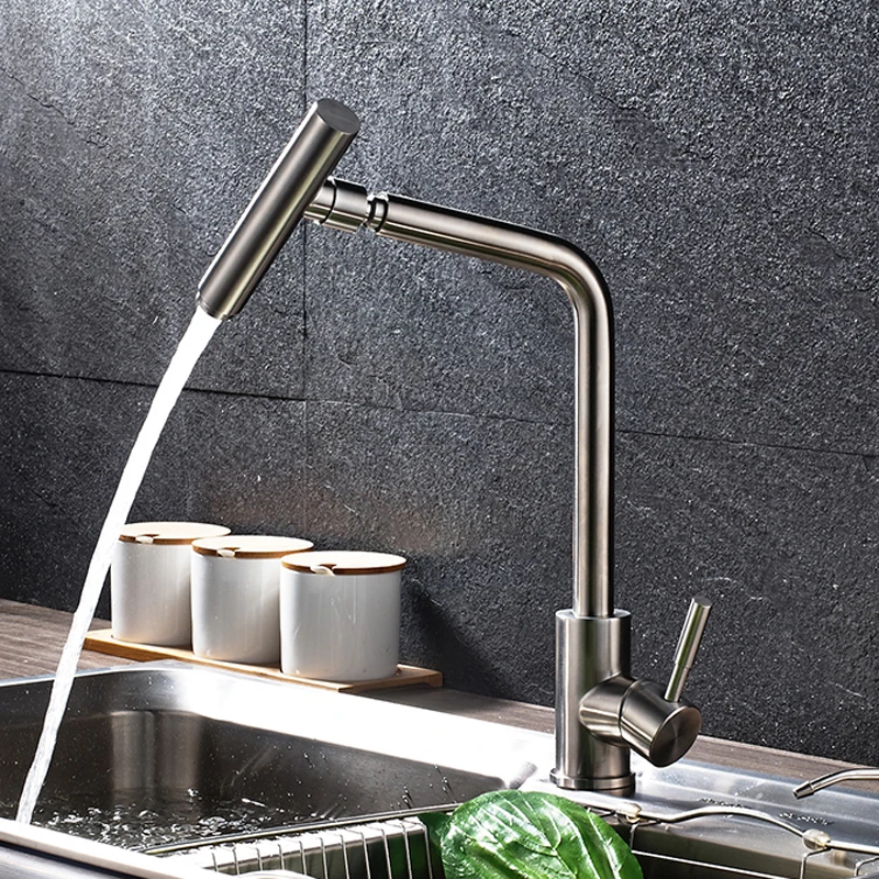 ULGKSD кухонный кран из нержавеющей стали 360 распылитель на шарнирном соединении сопло для крепления на палубе смеситель для горячей и холодной раковины кран