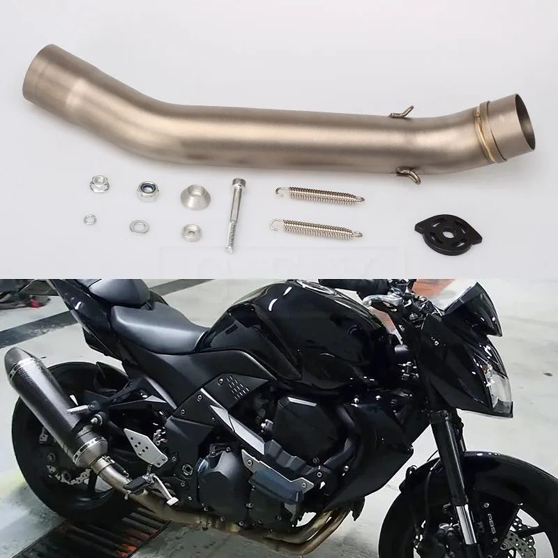 Мотоцикл выхлопной глушитель выхлопной трубы средней трубы для Kawasaki Z750 Z 750 2007 2008 2009 2010 2011 2012 слипоны 07 08 09, 10, 11, 12 лет