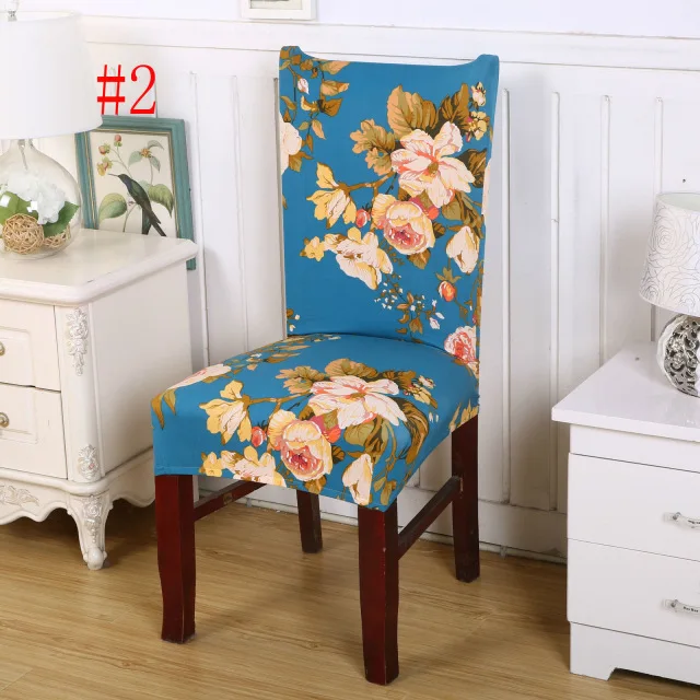 Style 2 Пасторальный съемный цветочный принт Банкетный чехол на стул для столовой протектор сиденья Чехол стрейч обеденный чехол для кресла для дома Декор - Цвет: Style 2