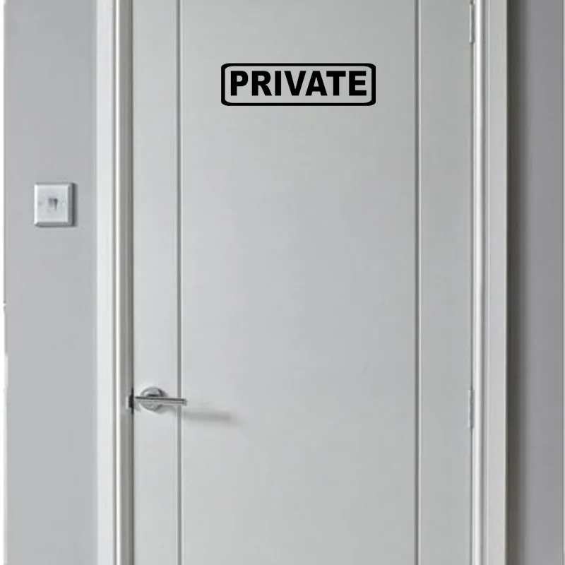 Черный YOJA 24*6,6 см интересные PRIVATE двери Стикеры украшения высокого качества настенные черный Стайлинг A40192 - Цвет: Черный