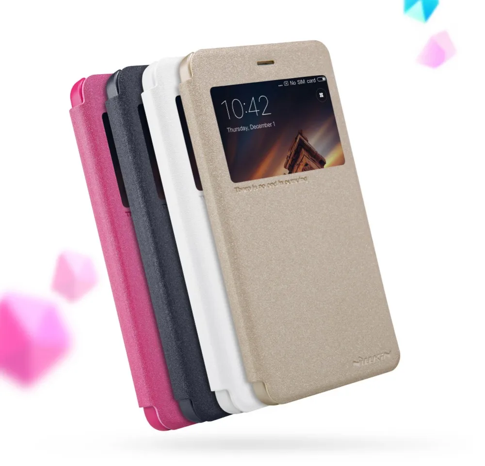 Nillkin Sparkle super thin leather cover phone cases For Xiaomi Redmi 4A humanized window Protective Phone Case hongmi |