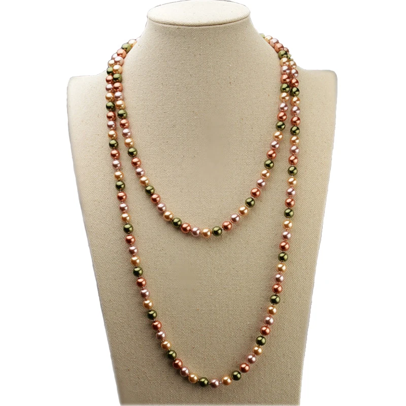 

PEISENI 10mm perfect round pearl long necklace Women Accessories Statement Necklace Jewelry For Women wedding jewelry