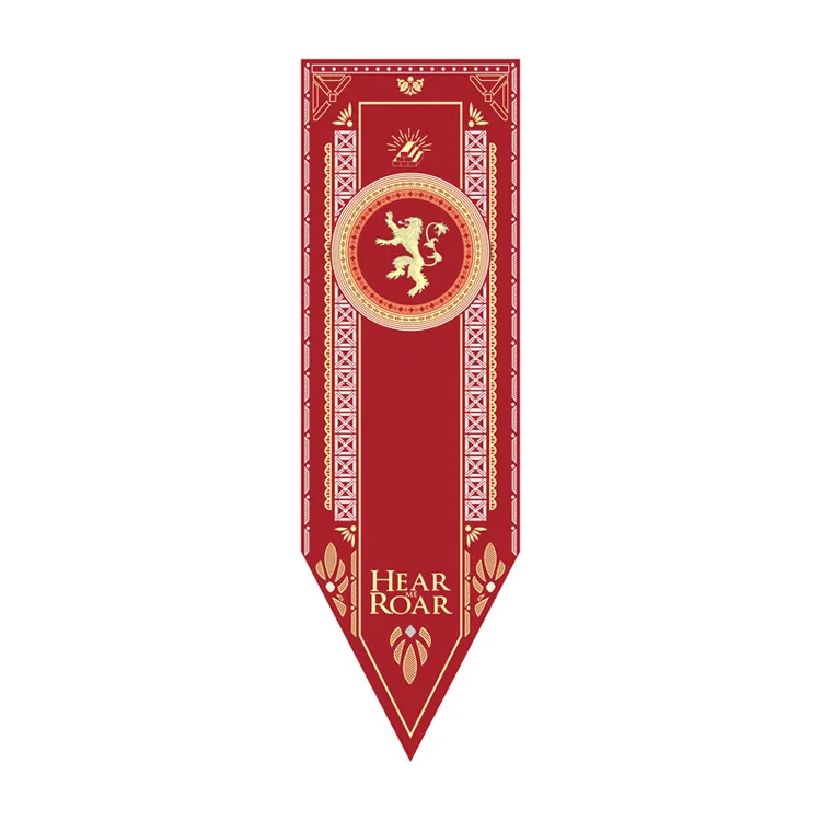 Lannister 45X150CM Game of Thrones Theme Fans Happy Birthday Banner Stark Flags Balloons Iron Throne Cake Topper Dragon Cupcake Adult Decoration - Цвет: Lannister 45X150CM