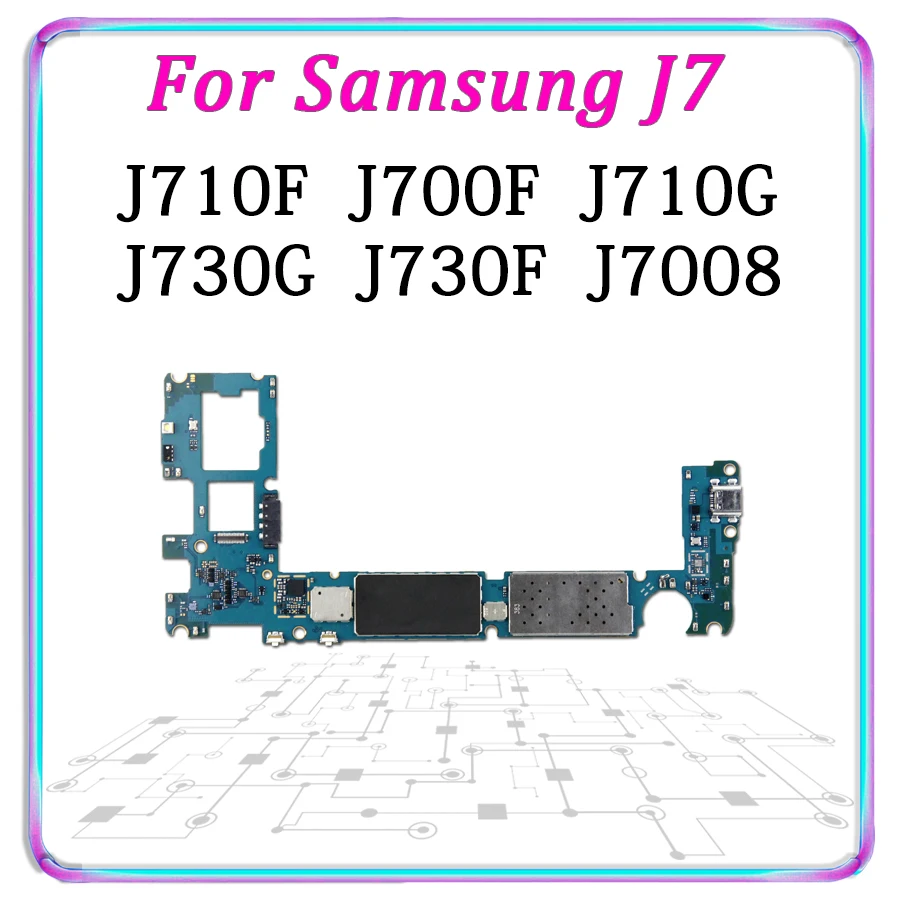 Оригинальная материнская плата для samsung Galaxy J7 J710F J710FQ F700F J710G J730G J730F J7008 разблокированная материнская плата Android материнская плата