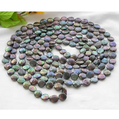 Fashion Pearl Jewellery 100inches Long 14mm Black Coin Freshwater Necklace Perfect Women Chirstmas Gift | Украшения и аксессуары