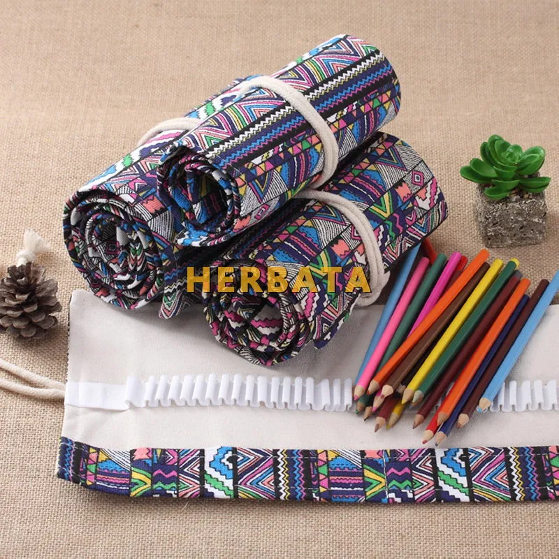 Пенал тканевый для карандашей с 36/48/72 отверстиями 1955|pencil box school|pencil casematerial escolar |
