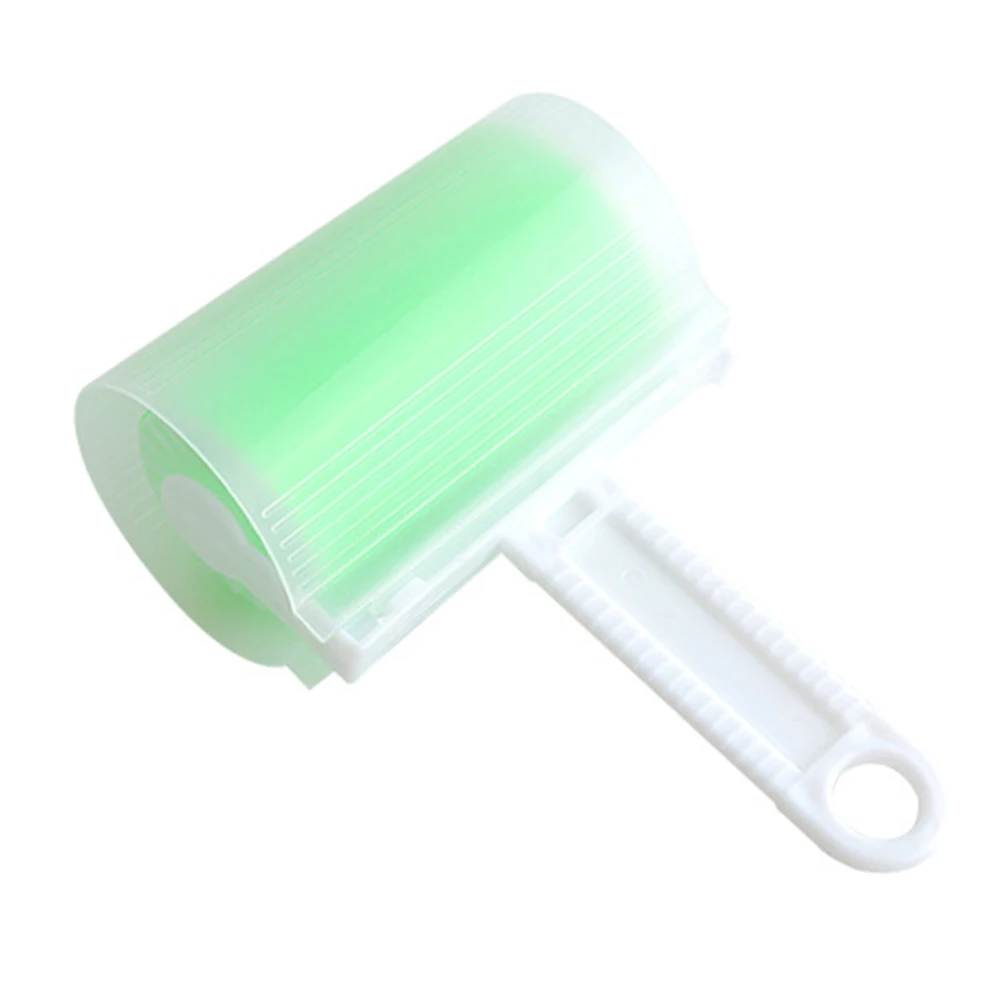 Green with cover 1 PC Sticky Hair Washable Remover Brush Carpet Bed Sheet Dust Removal Brush Clothing Cleaning Sweater Reusable Lint Roller - Цвет: Green with cover