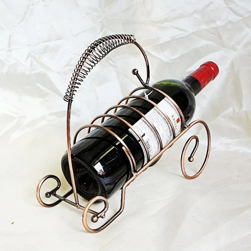Stylish Wine Rack Iron Stand Bronze Metal Cage Process Plating Coated American Style Holder Craft Home Bar Decoration | Дом и сад