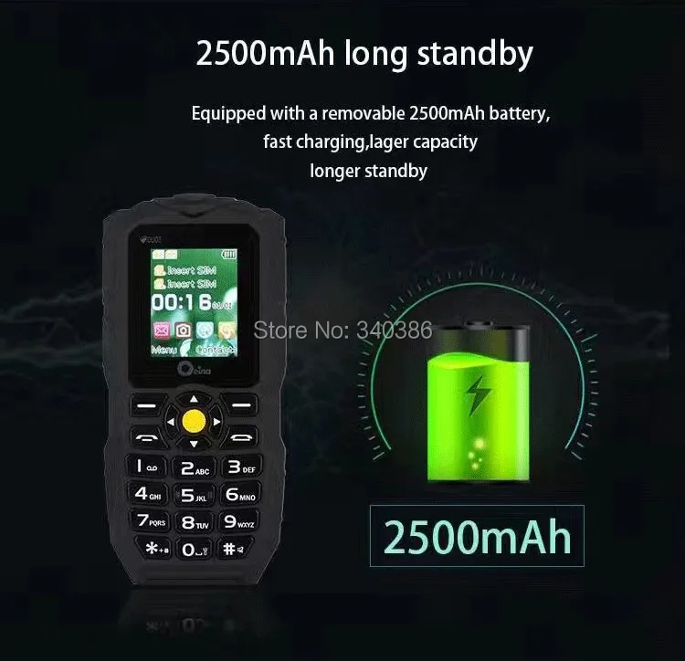 MOSTHINK Oeina XP1 IP68 Прочная Большая кнопка Водонепроницаемый телефон с двумя sim-картами 2500 мАч аккумулятор внешний аккумулятор функция мобильного телефона