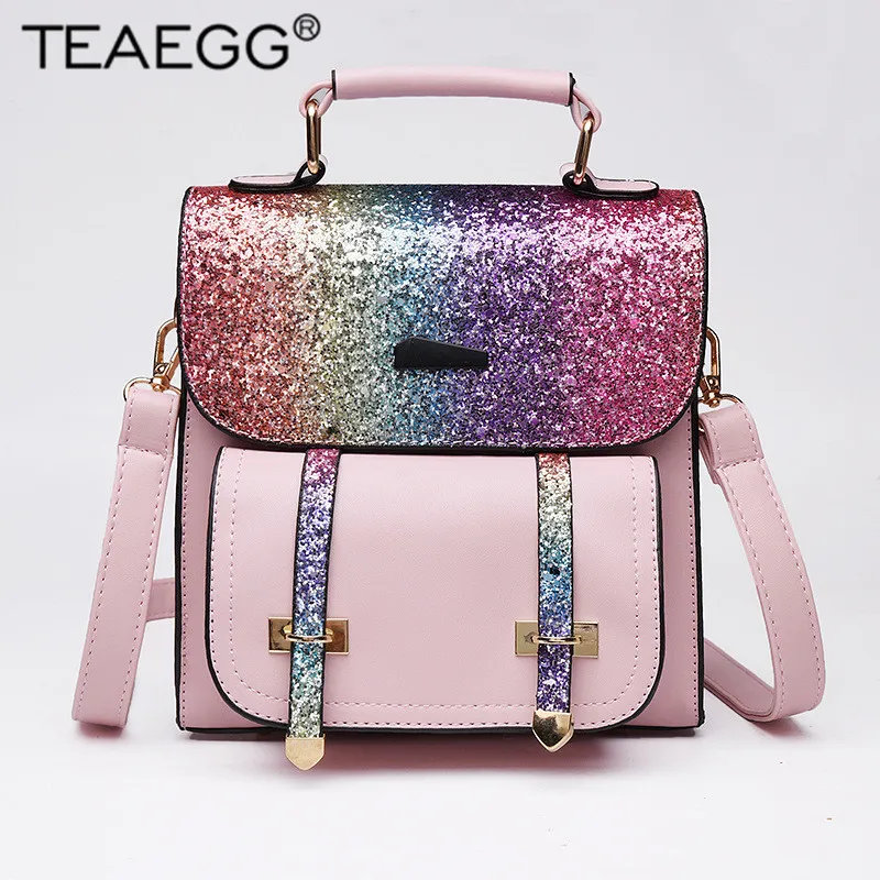 TEAEGG высокое качество модный женский Блестящий рюкзак с блестками из