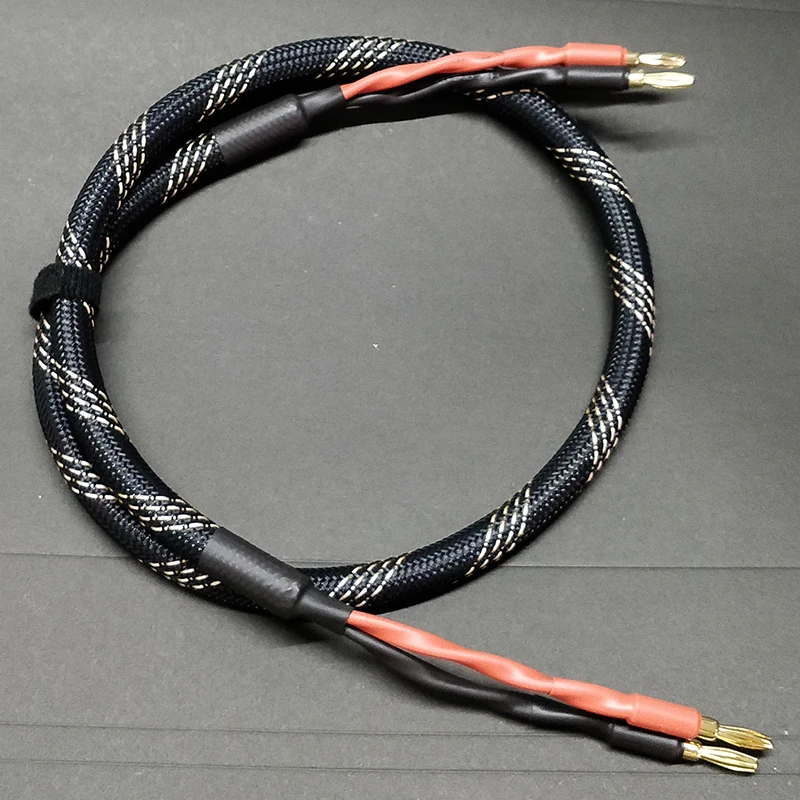 HFY11 DIY HiFi Динамик аудио кабель со штекером типа банан позолоченный аудиофил бескислородный медный усилитель Громкая связь Провода Кабели