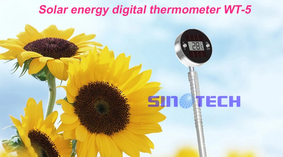 Бесплатная доставка цифровой термометр на солнечной энергии в виде ручки для
