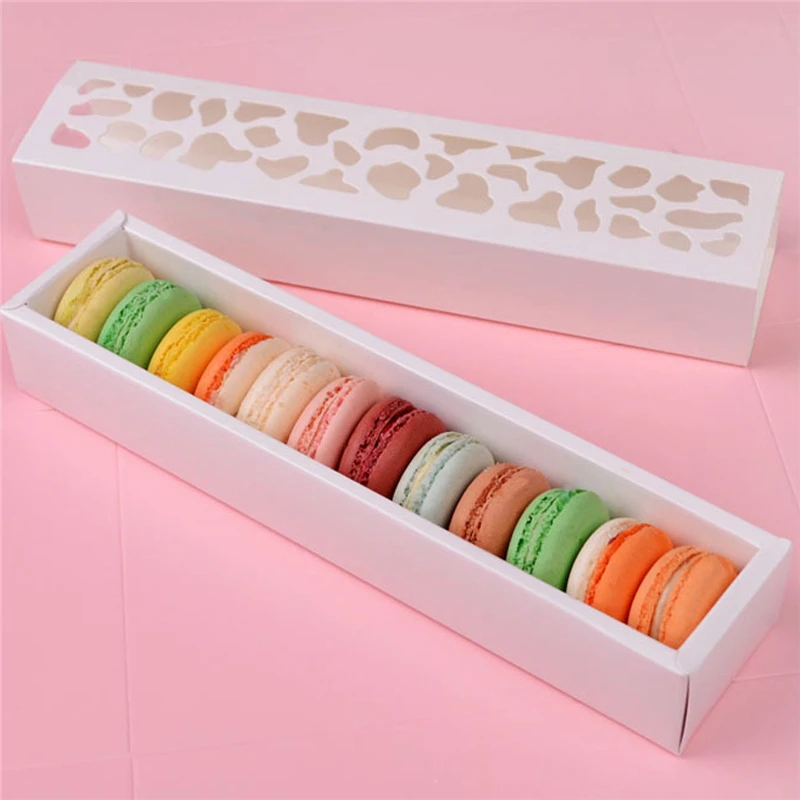 

10Pcs/Set Macaron Cookies Packing Box White Hollow Cake Boxes Container Cupcake Storage Holder Wedding Party Events Favor Gift